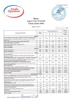 меню 09.09.2024 сад